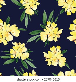 Watercolor flowers. Seamless pattern. Vector. Illustration. Gentle