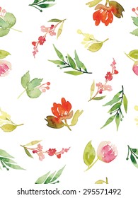 Watercolor flowers. Seamless pattern. Vector. Illustration. Gentle