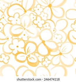 watercolor flowers seamless vector pattern