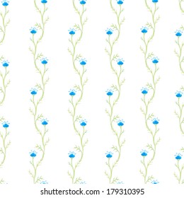 watercolor flowers  spring seamless pattern