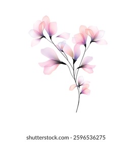 Watercolor flowers template frame vignette invitation illustration vector