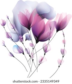 Watercolor flowers template invitation  illustrations Flowers background illustration art watercolor print art Vector