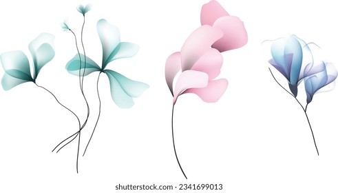 Watercolor flowers template invitation  illustrations Flowers background illustration art watercolor print art Vector