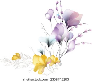 Watercolor flowers template invitation illustrations Flowers background illustration art watercolor print art  vector