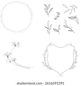 Watercolor flowers template invitation vector illustrations