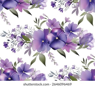 Watercolor flowers template invitation vector illustrations seamless