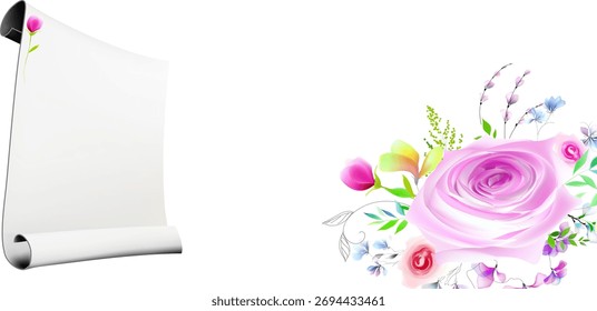 Ilustraciones vectoriales de invitación de Plantilla de flores de acuarela
