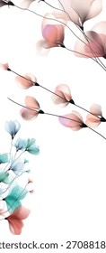 Ilustraciones vectoriales de invitación de Plantilla de flores de acuarela
