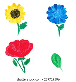 Watercolor flowers. Vector