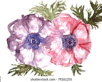 Flores acuarelas, VECTOR