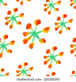 Watercolor  flowers. Vector seamless pattern.