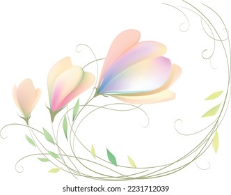 watercolor flowers vignette colorful template for design vintage blooming background vector