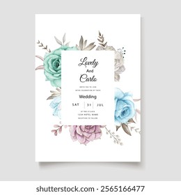 Watercolor Flowers Wedding Card. Illustrator and designer. Wedding Invites, save the date, Birthday Invites, Video Invites, E-Cards.