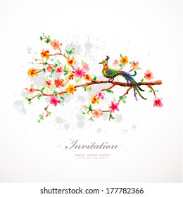 Watercolor flowers for your design.
