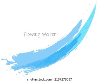 watercolor flowing water line, vector