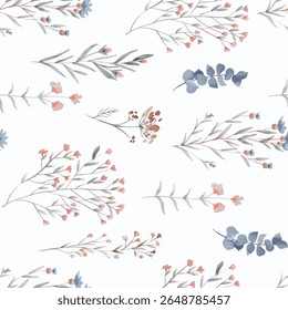 Watercolor forest pattern with Watercolor seamless pattern background and multicolor meadow.