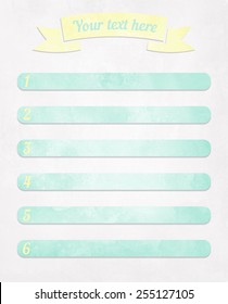watercolor form template with a header and stickers