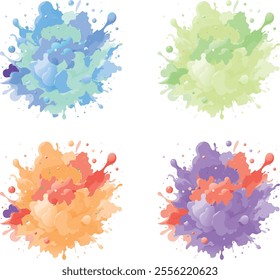 watercolor  four variation design  eps cut file   download 