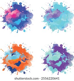 watercolor  four variation design  eps cut file   download 