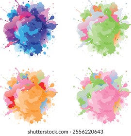 watercolor  four variation design  eps cut file   download 