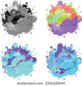 watercolor  four variation design  eps cut file   download 