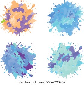 watercolor  four variation design  eps cut file   download 