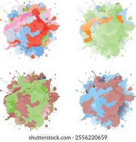 watercolor  four variation design  eps cut file   download 