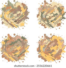 watercolor  four variation design  eps cut file   download 