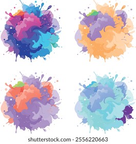 watercolor  four variation design  eps cut file   download 