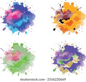 watercolor  four variation design  eps cut file   download 