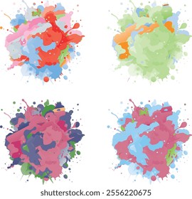 watercolor  four variation design  eps cut file   download 