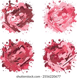 watercolor  four variation design  eps cut file   download 