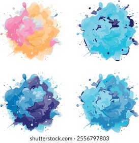 watercolor  four variation design  eps cut file   download 