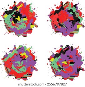 watercolor  four variation design  eps cut file   download 