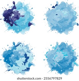 watercolor  four variation design  eps cut file   download 