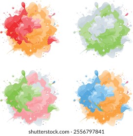 watercolor  four variation design  eps cut file   download 