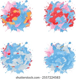 watercolor  four variation design  eps cut file   download 