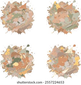 watercolor  four variation design  eps cut file   download 