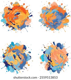 watercolor  four variation design  eps cut file   download 