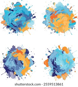 watercolor  four variation design  eps cut file   download 