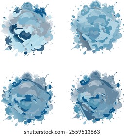 watercolor  four variation design  eps cut file   download 