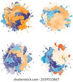 watercolor  four variation design  eps cut file   download 