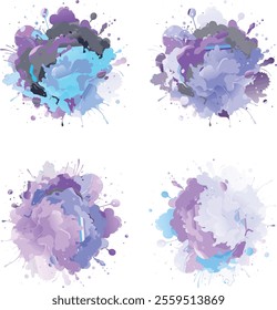 watercolor  four variation design  eps cut file   download 