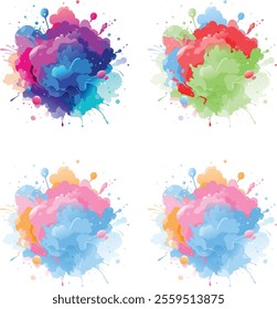 watercolor  four variation design  eps cut file   download 