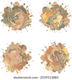 watercolor  four variation design  eps cut file   download 