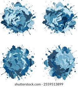 watercolor  four variation design  eps cut file   download 