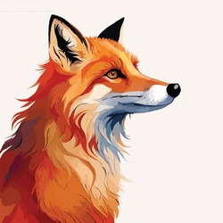 Watercolor Fox Art Illustration Collection