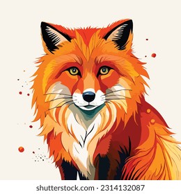 Watercolor Fox art illustration collection