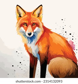 Colección de ilustraciones de arte de Watercolor Fox