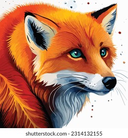 Watercolor Fox art illustration collection